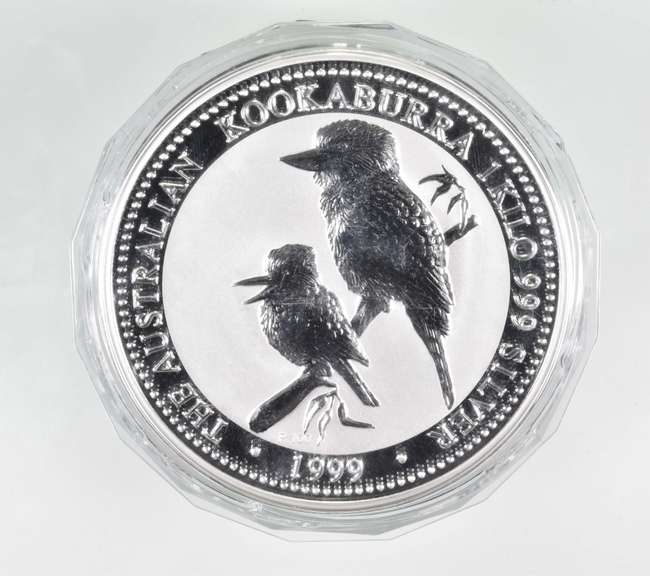 1999 Australia 30 Dollars - Kookaburra - 1 Kilo .999 Fine Silver