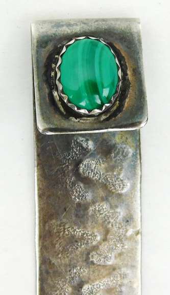Garcia Native American Sterling Malachite Totem Bookmark