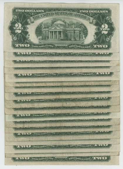 Super lot of 18 scarce Series of 1953 $2 Red Seal STAR notes
