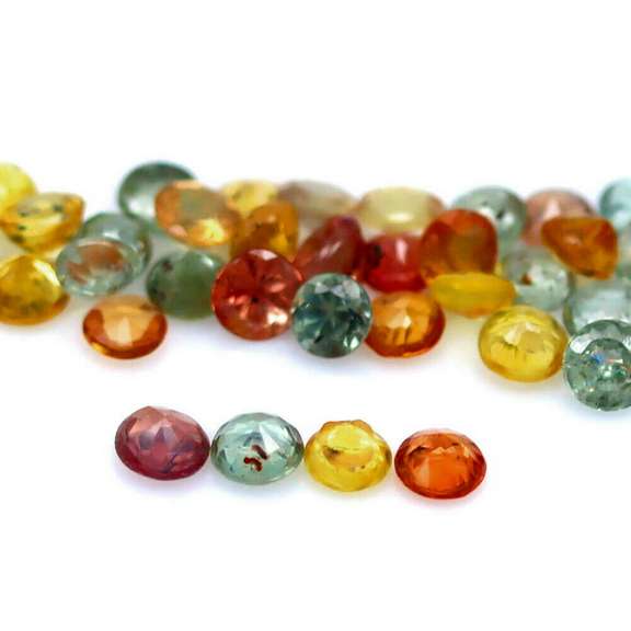 Heated only! Vibrant 7.01ct fancy color Sapphire set