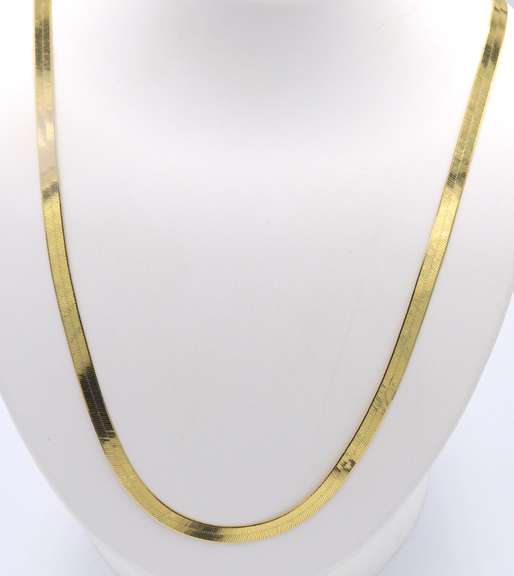 Vintage Italian Sterling Silver Herringbone Necklace