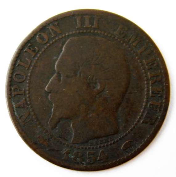 Rare 1854 France Centimes Coin