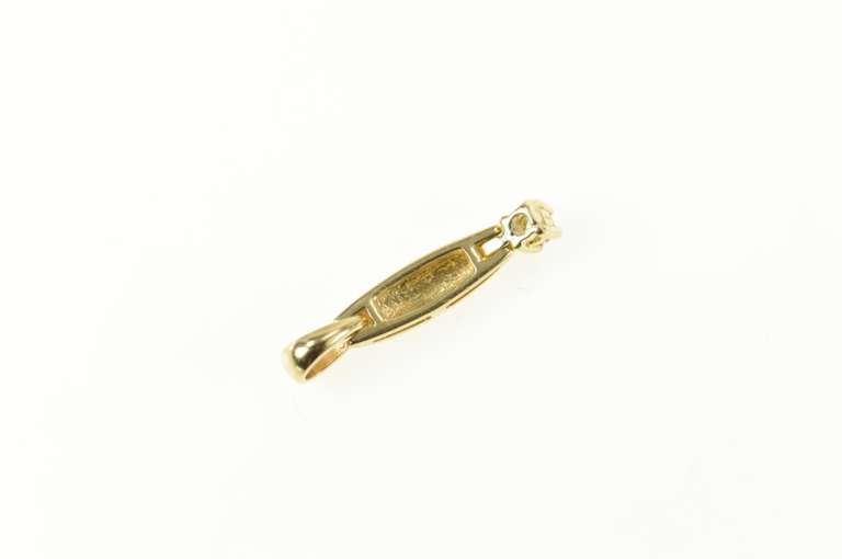 14K Yellow Gold Diamond Drop Dangle Classic Statement Pendant