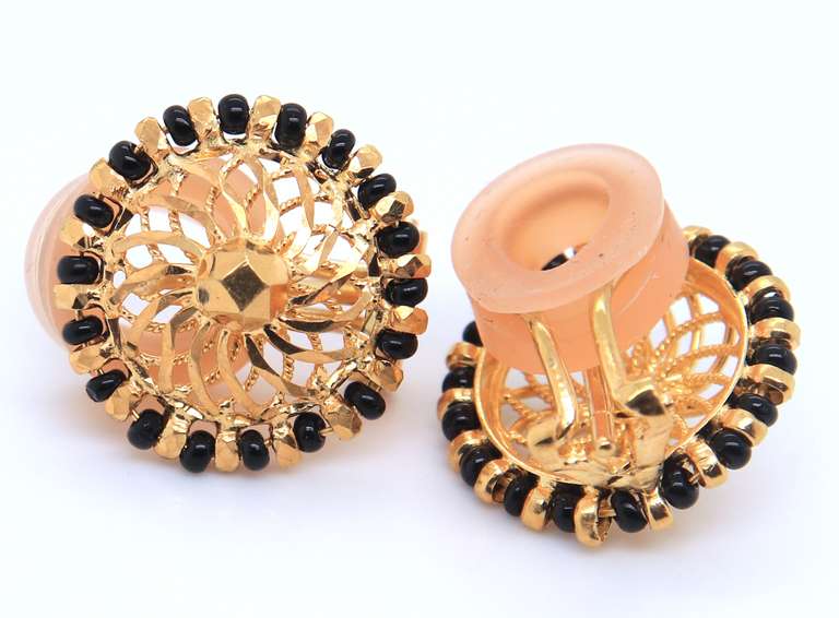 Dreamy Black and Gold Beads Necklace and Earrings Set