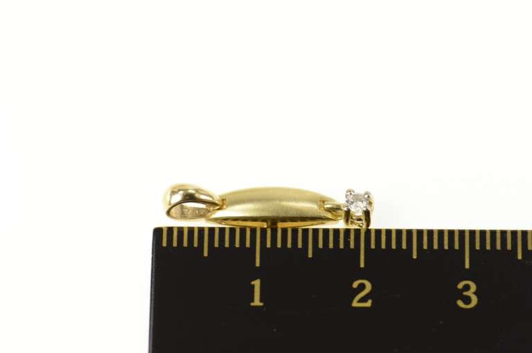 14K Yellow Gold Diamond Drop Dangle Classic Statement Pendant