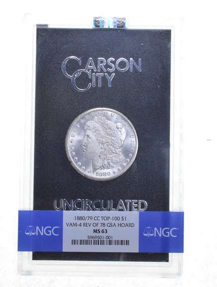 MS63 1880/79-CC Morgan Silver Dollar VAM-4 Rev Of 78 GSA Hoard - NGC