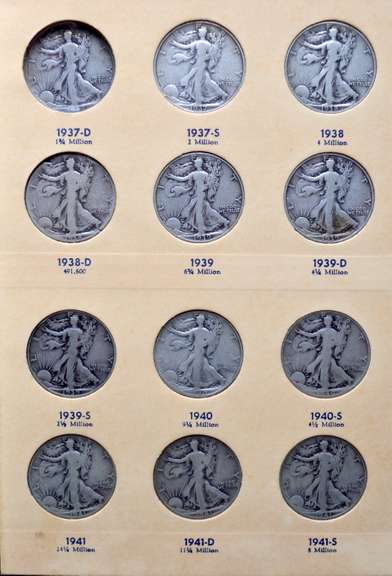 Near Complete 1937-1947 Walking Liberty Halves