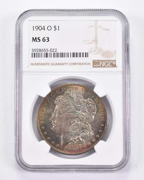 MS63 1904-O Morgan Silver Dollar - Graded NGC AMAZING Tone
