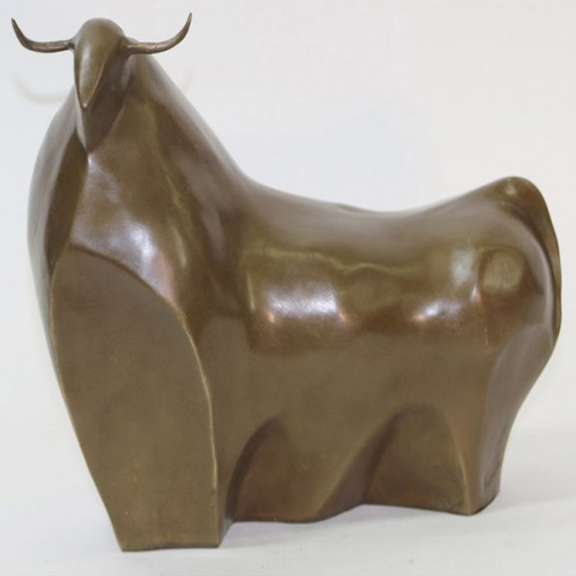 Modern Bull Bronze Sculpture