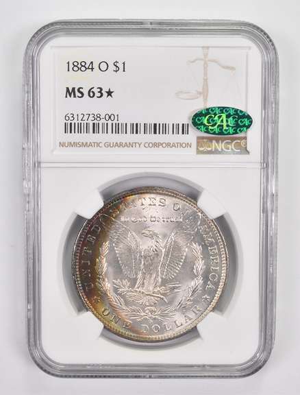 MS63* 1884-O Morgan Silver Dollar - CAC - Graded NGC