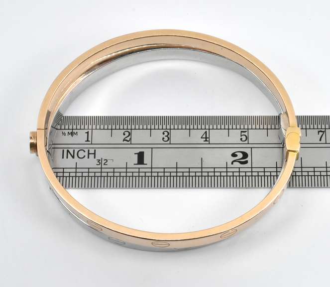 Set of White and Rose 14k Slave Bracelets