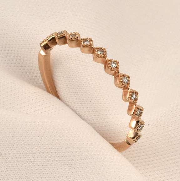 Sweet Thin Rose Gold Diamond Band