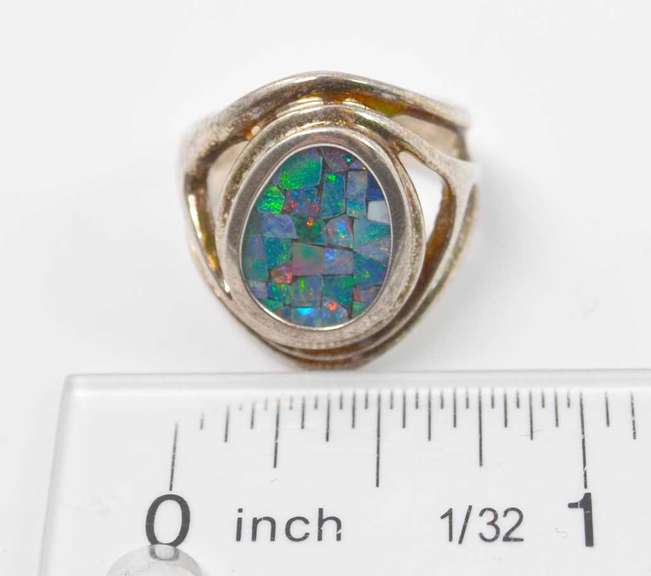 Ovular Opal Sterling Silver Ring