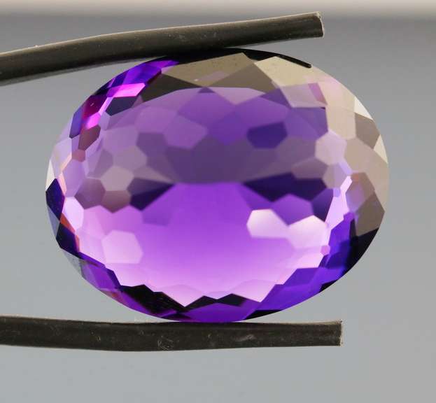 Oval cut 29.10ct royal purple created Amethyst