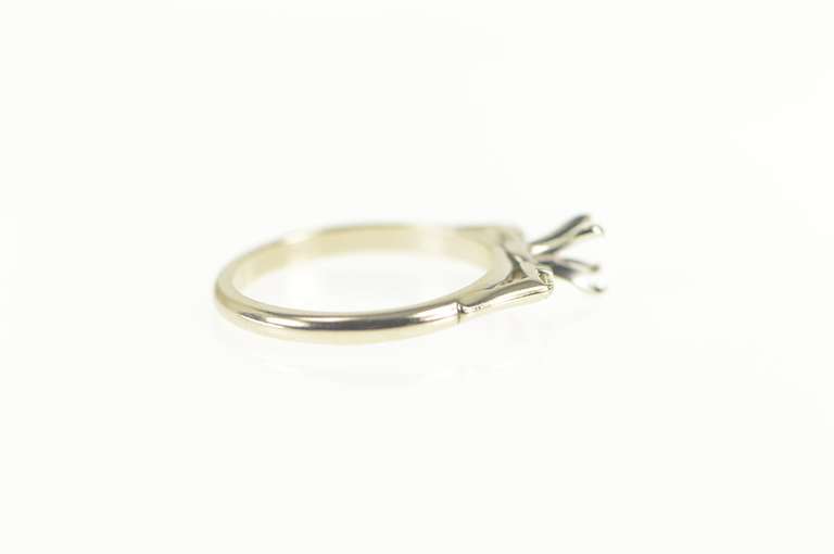 14K White Gold 4.5mm 1940's Diamond Engagement Setting Ring