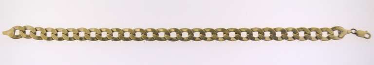 Italian Vintage Sterling Silver Flat Curb Link Bracelet