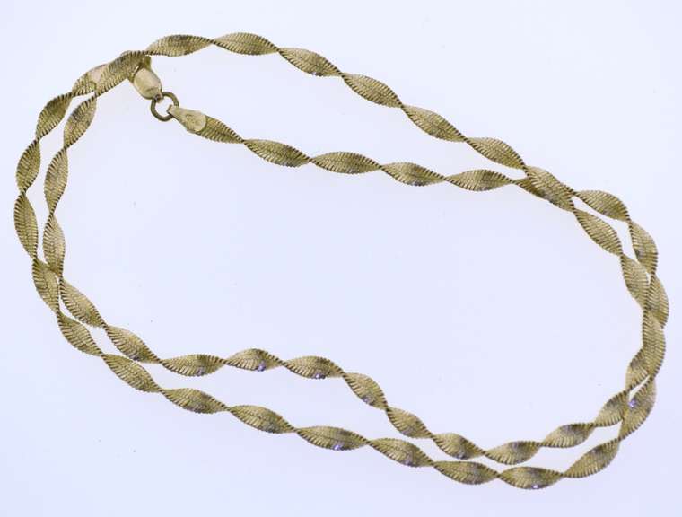Italian Sterling Silver Twisted Omega Chain Necklace