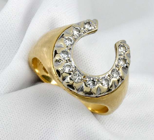 Popular Horseshoe Ring with Diamonds