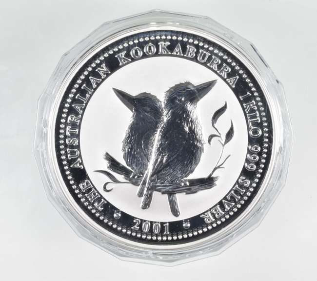2001 Australia 30 Dollars - Kookaburra - 1 Kilo .999 Fine Silver