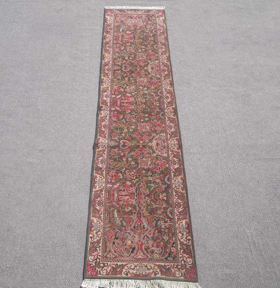 Handmade Wool/Silk Tabriz Design 2.3x10.0