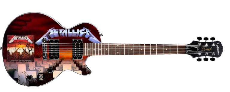 Metallica Autographed Master of Puppets Cd Album Graphics Guitar