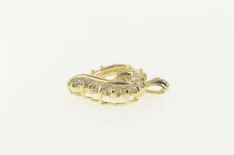 10K Yellow Gold Cubic Zirconia Heart Love Symbol Classic Pendant