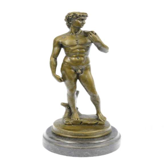 Renaissance of Nude David Bronze Sculpture