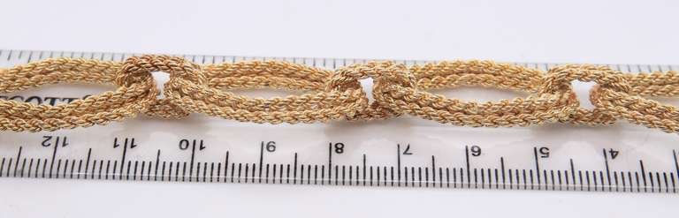 Attractive Oval Rope Spiral Link Chain Yellow Gold Bracelet