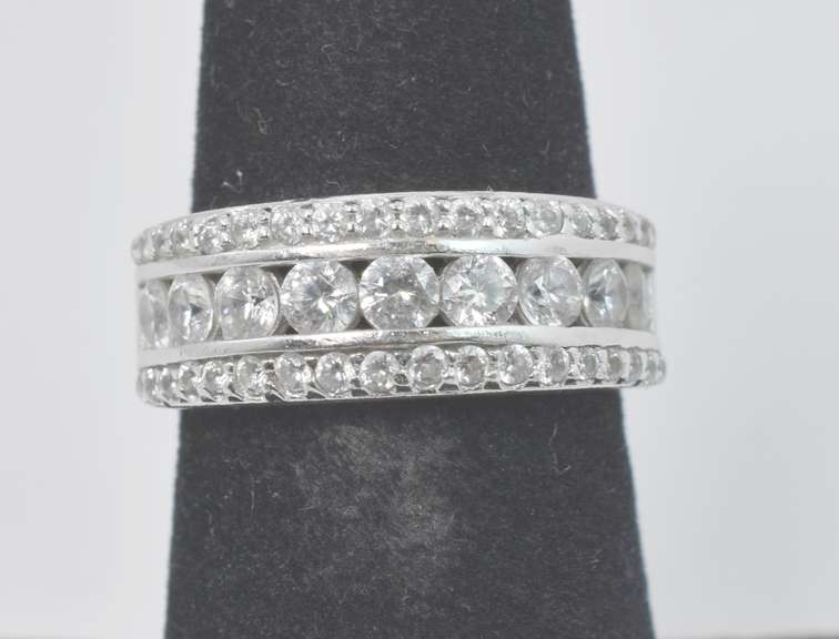 Bright CZ Sterling Silver Ring