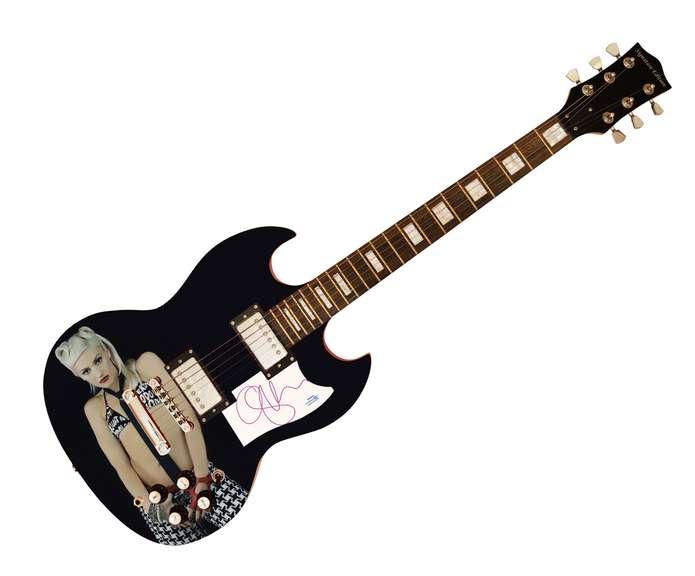 No Doubt Gwen Steffani Autographed Signed Custom Photo Graphics Guitar ACOA