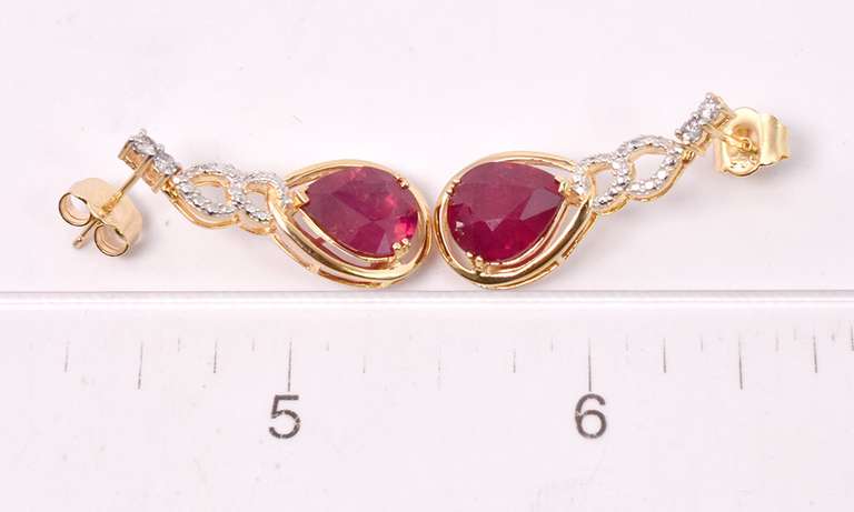 Dazzling 7.22CTW & 0.18CTW Diamond Dangling Earrings in Gold Plated Sterling Silver
