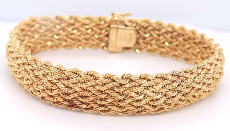 Incredible Yellow Gold Wide Mesh Bracelet