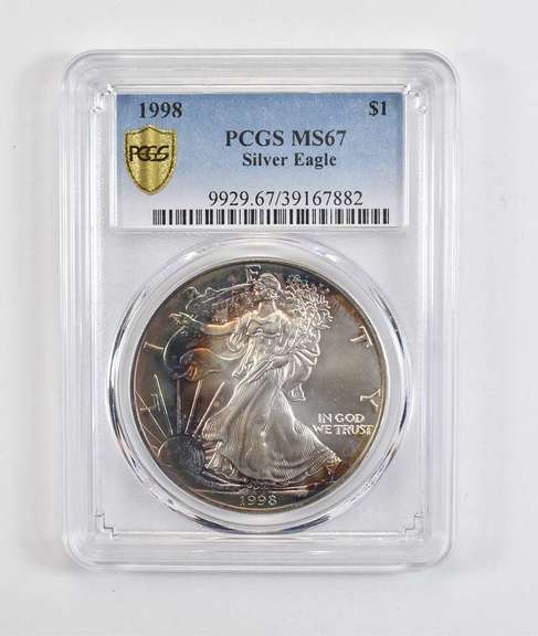 MS67 1998 American Silver Eagle - Graded PCGS