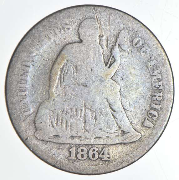 1864-S Seated Liberty Dime