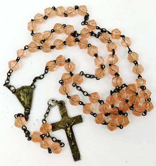Vintage Pink Crystal Rosary