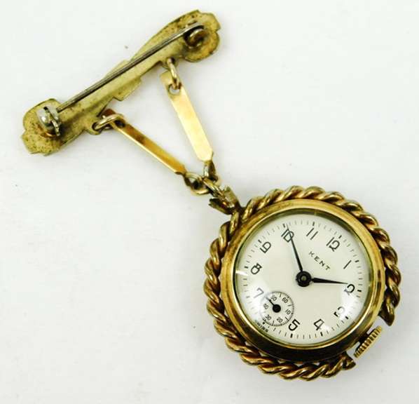 Vintage Swiss Guilloche Watch Pendant - Runs