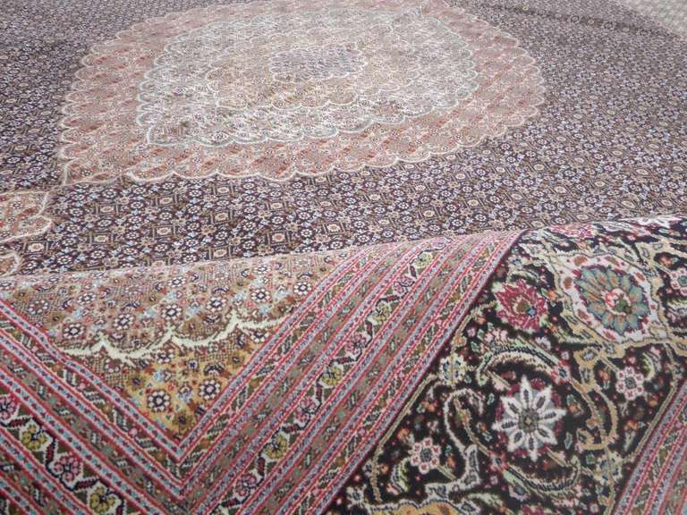 Highlighted Silk Persian Tabriz Mahi (Fish) 8.1x11.7