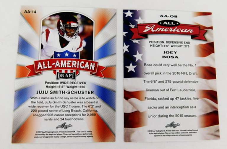 2 Leaf All-American Football Cards