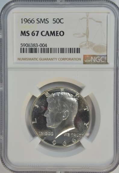 Superb NGC MS67 CAMEO 1966 Special Mint Set Silver 50c