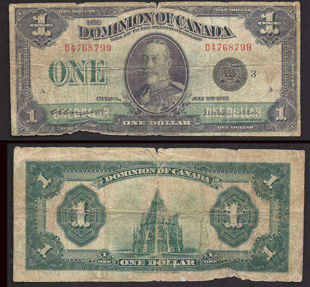 July 2nd 1923 $1 Dominion of Canada Ottawa
