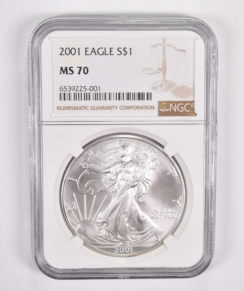 MS70 2001 American Silver Eagle - Graded NGC