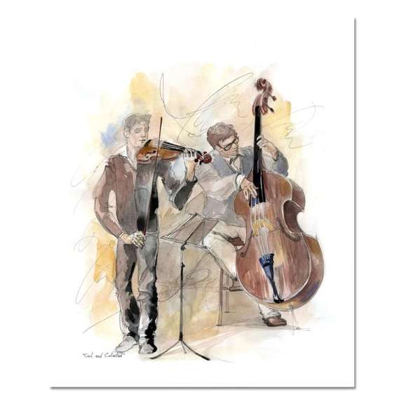 Lena Sotskova, "Cool and Collected" Mixed Media Original Painting, Hand Signed and with COA.