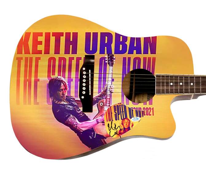 Keith Urban Autographed Signed Custom Graphics Photo Guitar ACOA