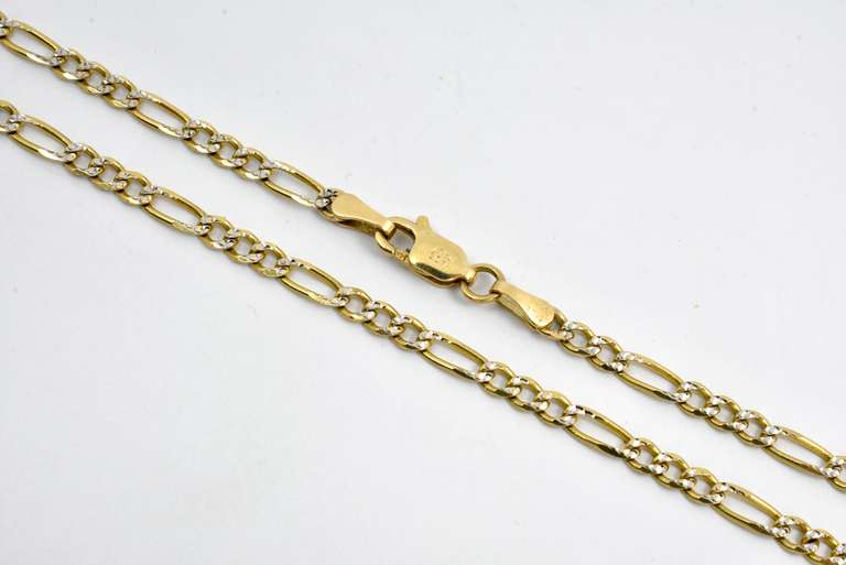 Durable Bi-Color 14k Figaro Link Anklet