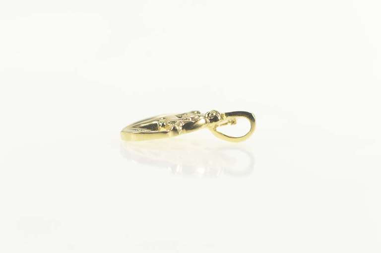 10K Yellow Gold Baguette Diamond Mother's Day Mom Love Pendant