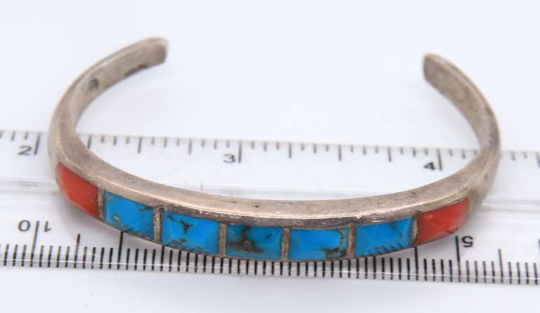 Vintage Sterling Silver Turquoise Cuff Bangle
