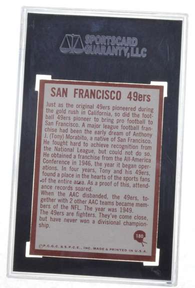 1967 Philadelphia #180 San Francisco 49'ers - SGC 96 MINT 9