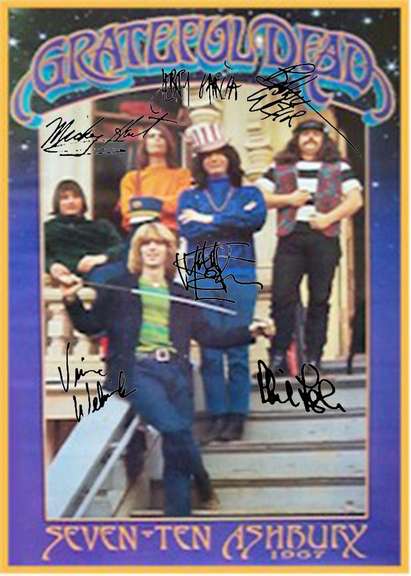 Grateful Dead Autographed Facsimile Signed Poster 24x36