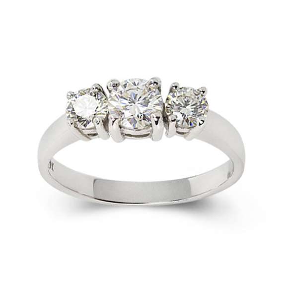 14kt White Gold Round Moissanite 0.44 Moissanite 0.46 Round Moissanite 1.2