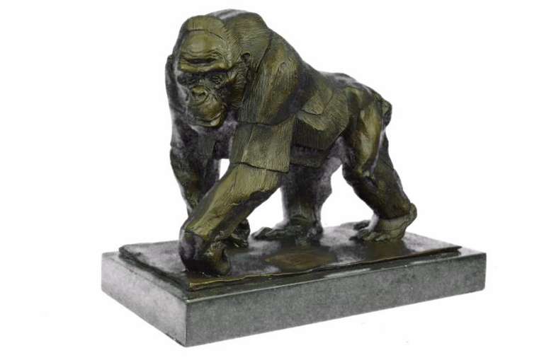Mighty Brazilian Gorilla in Jungle Bronze Sculpture